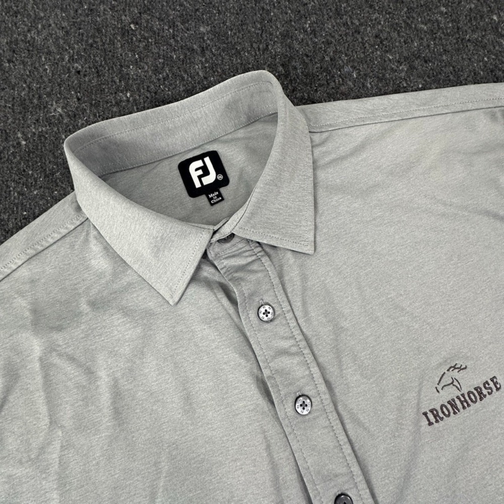 FootJoy FJ ProDry Performance Polo Shirt Grey Men Sz XXL Iron Horse Golf Course